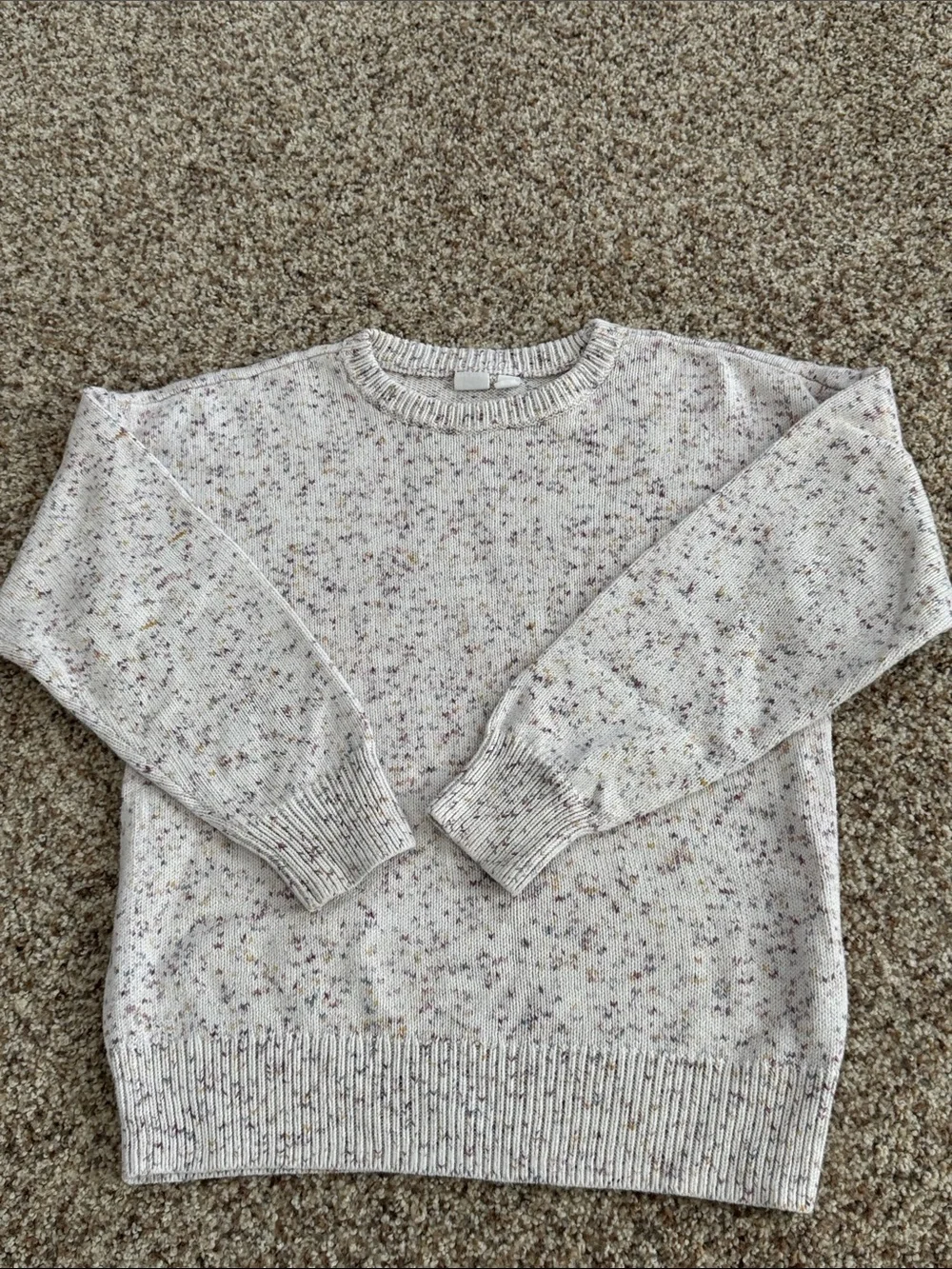 GAP kids blush pink Speckled Crewneck Sweater girls size L